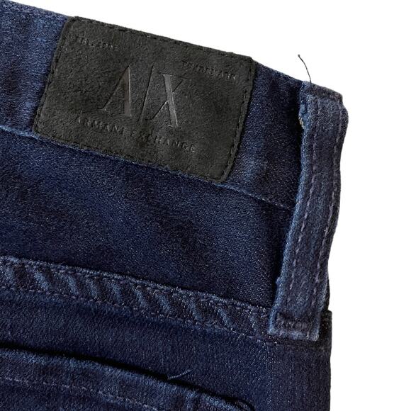 Armani Exchange High Waist Flared Dark Wash Blue Denim Jeans Size 2 - Picture 7 of 14